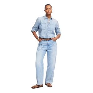 Madewell The Curvy‎ Pieced Barrel-Leg Jean Foster Wash + Rigid 28